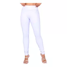 Calça Legging Cotton Branca/preta De Algodão