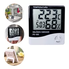 Termo Higrômetro Temperatura E Umidade Relogio Casa Comercio