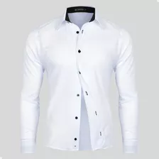 Camisa Masculina Social Branca Manga Longa Slim Exclusiva