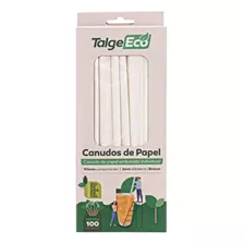 Canudo De Papel Eco Desc. Branco 195x6mm 100und Talge