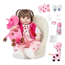 Adora Bebe Reborn Boneca Silicone Menina Com Girafinha