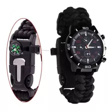 Reloj Watch Camping Supervivencia Silbato Brujula Paracord