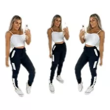 Calça Jogger Feminina Com Bolsos Laterais