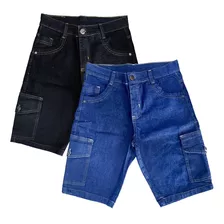 Kit 2 Bermuda Jeans Masculina Plus Size Tamanho Grande