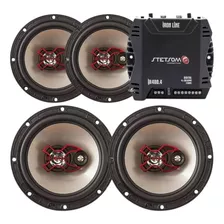 Bravox Kit 04 Alto Falantes 6 Pol 200w Rms + Modulo Ir400.4