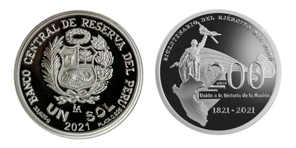 Moneda De Plata Del Ejercito Del Perú [ Bcrp ]
