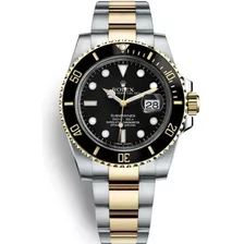 Relógio Rolex Submariner Base Eta Misto Prata E Dourado +cx