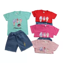 Conjunto Short Verano Capri Para Niña Af-128