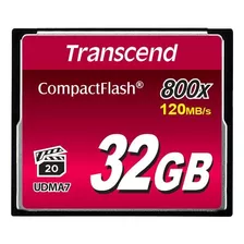 Memoria Trancend Compactflash 32 Gb 800x 60mb/s Read 120mb/s