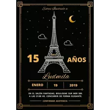 40 Invitación Paris Torre Eiffel 15 Años Cumpleaños