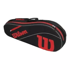 Bolso Raquetero Wilson Advantage X 3 Raquetas Tenis - Estacion Deportes Olivos Color Negro/rojo