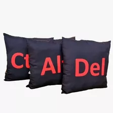 Trio De Almofadas Sofá Decorativa Cheia 50x50 Ctrl Alt Del