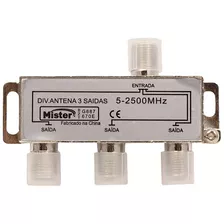 Divisor De Antena 3 Saídas Com Conector 5 A 2500 Mhz Mister