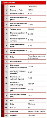 1 Maza Rueda Trasera Barata Taurus 90/00 Foto 2