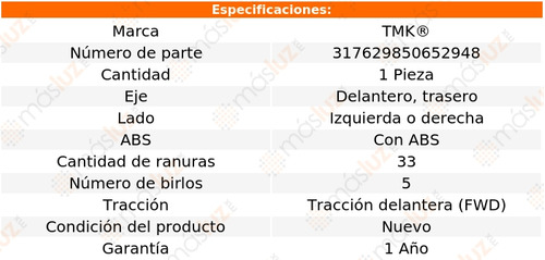 (1) Maza Del O Tras Izq/der Trans Sport V6 3.1l 90/95 Tmk Foto 2