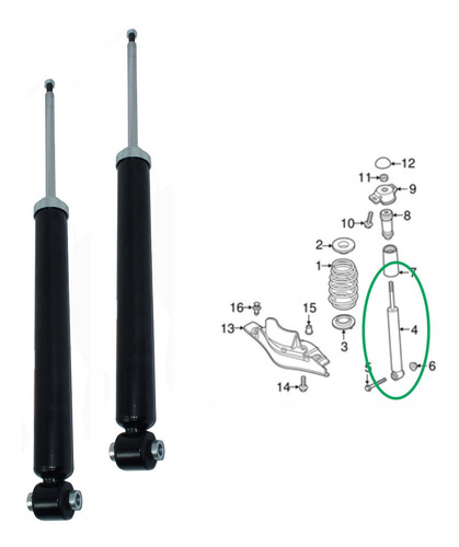 Amortiguador Trasero Vw Tiguan All Space 1.4-2.0t 2017.. Foto 4