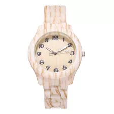 Reloj Digital De Cuarzo Con Grano De Madera De Alta Gama Par