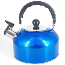 Chaleira Em Aço Inox 2 Litros Com Apito E Alça Térmica Cor Azul