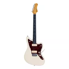 Guitarra Elétrica Tagima Tw Series Tw-61 Juaguar De Choupo 1986 Olympic White Com Diapasão De Madeira Técnica