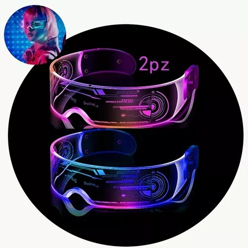 2pcs Gafas Luminosas De Colores Led Festivales Regalos