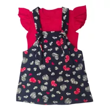 Conjunto Bebê Infantil Vestido Para Meninas Verão De Algodão