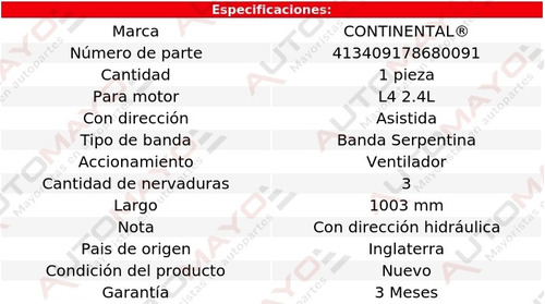 Banda Acc 1003 Mm Ventilador 240sx L4 2.4l Nissan 91-98 Foto 4