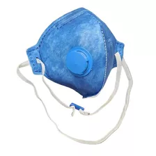 Kit 50 Un Máscara Semifacial Filtrante Pff2 Com Válvula Azul