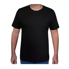 Camiseta Plus Size Preta Poliéster Para Sublimação G1 G2 G3