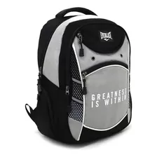 Mochila Escolar Everlast Deportiva Acolchada Urbana Color Gris Diseño De La Tela Liso