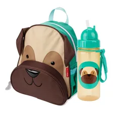 Kit Mochila Zoo E Garrafa Flip Cachorro Pug Skip Hop