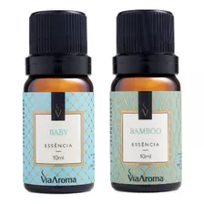 Kit Essências Aromáticas Bamboo E Baby 10ml Cada - Via Aroma