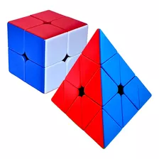 Kit Cubo Magico 2x2 + Cubo Magico Pirâmide 3x3 Profissional