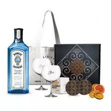 Kit Regalo Gin Bombay Sapphire. Box + 2 Copas Transparentes