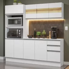 Armário Cozinha Compacta 100% Mdf 190 Cm Smart Madesa B01 Cor Branco