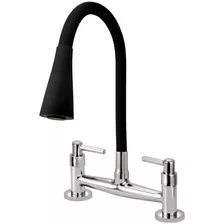 Torneira Misturador Gourmet Flexível Cone Preto Mesa