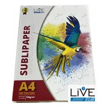 Papel Sublimatico Live A4 100gr C/ 100 Folhas Sublimação