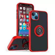 Funda Para iPhone 14 Pro Ahumado Con Anillo Rojo Antishock