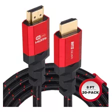 Cable Hdmi 2.0 4k De 8 Pies [paquete De 20] Por Ritzgear. Ca