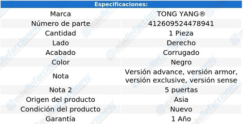 (1) Estribo Der Corrug Tong Yang Nissan X-trail 15_17 Foto 2