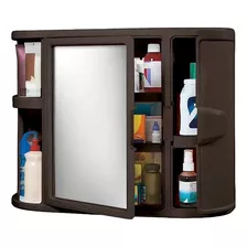 Gabinete Plastico Para Baño Con Espejo Rimax Wengue