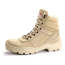 Bota Coturno Masculino Areia Confortável Ortopédico Pu Gel