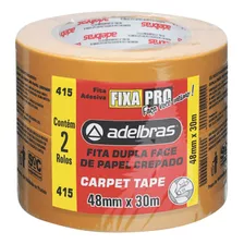 2 Fita Dupla Face Larga 415 Crepe Carpet Tape Fixa Adelbras 