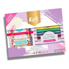 Kit Lápices De Colores Kiut + Marcadores Glitter