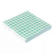 Guardanapo Papel Luxo Estampado 25x25 Folha Dupla Xadrez Cor Verde