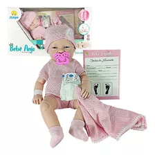 Boneca Bebê Anjo Vinil Collection Com Roupinha E Acessórios