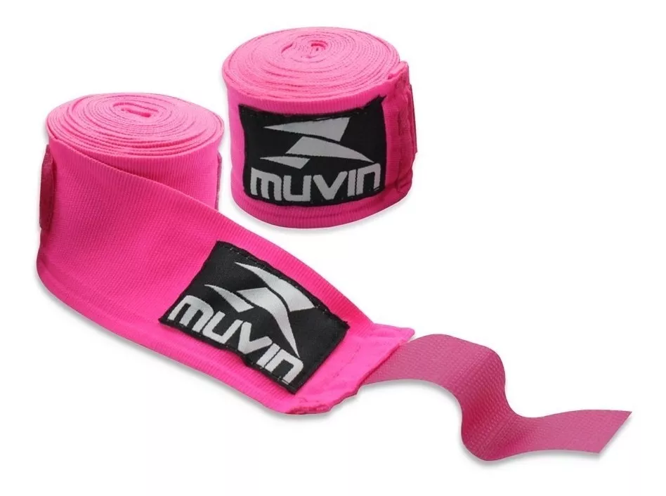 Bandagem Atadura Elástica Muay Thai Boxe Muvin Rosa