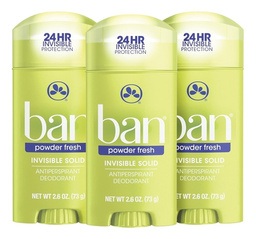 Ban Kit Desodorante Sólido 73g Trio - Powder Fresh