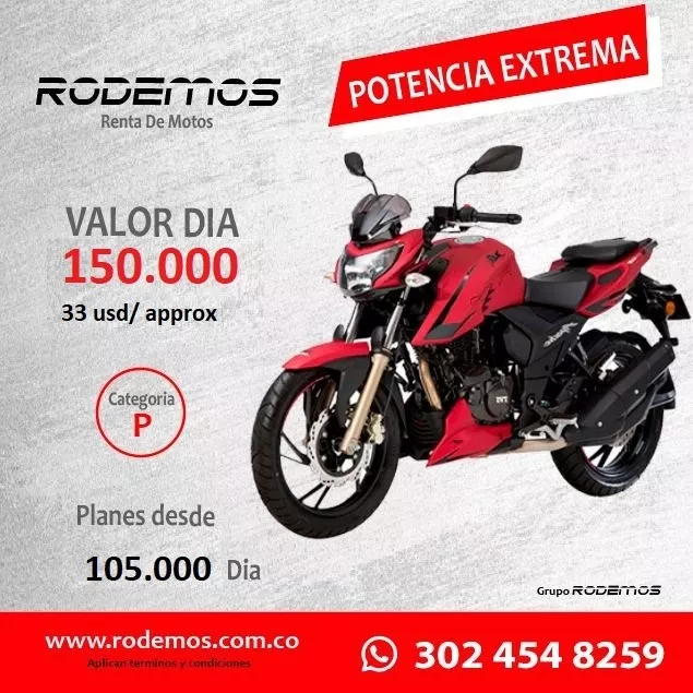 Renta Alquiler De Motos 200cc En Medellín Por Días