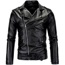 Campera Eco Cuero Hombre Rockera Entallada Eb6 Chris Ever