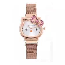 Reloj Hello Kitty Extensible Metálico Color Rosa Kwaii